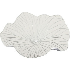 Amdxd 2er Set Tischset Abwaschbar, PVC Platzdeckchen Abwaschbar Natur Blumen Blatt Hitzebeständige, Tisch-Sets Weiß Silber für Zuhause Restaurant Speisetisch, 46.5x30CM