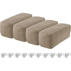 ‎Sourcing Map sourcing map Stretch Armrest Covers for Chair Sofa Couch Armrest Covers with Swivel Pin Furniture Protector Slipcovers for Sofa Chair Recliner Sand 4 Pack