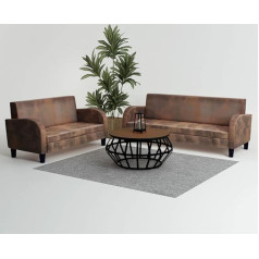 Zeyuan Sofa Set 2-Piece Sofa Bed, Sofa Bed, Couch with Sleep Function, Sofa Bed, Sofas & Couches, Relax Sofa, Faux Leather in Suede Look, Brown