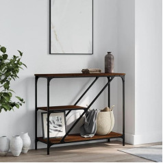 Klyeon Konsolentisch Braun Eichen-Optik 88,5x30x75 cm Holzwerkstoff,Stilvoller Konsolentisch für Flur, Wohnzimmer oder Eingang in Eichenoptik Ziertische, Tische