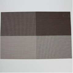 Amdxd Set of 6 Placemats Washable Natural Square 70% PVC + 30% PET Place Mats Washable Natural Grid Non-Slip Table Coasters Coffee Table Dark Brown for Dining Table 45 x 30 cm