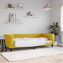 Homgoday Day Bed Couch Bed Single Bed Sofa Bed Guest Bed Lounge Sofa Youth Bed Upholstered Sofa Seater Sofa Couch for Living Room Guest Room Yellow 90 x 200 cm Velvet