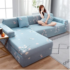 FCSHFC Sofa Cover Washable L Shape Sofa Covers Corner Stretch For 1/2/3/4 Cushion Couch Love Place Sofa Bed Thicken Furniture Protector Chaise Lounge (Color : G, Size : Set (3+3 seat))