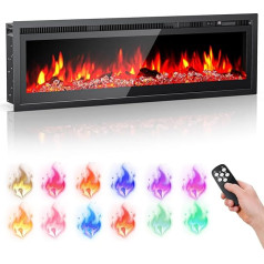 GJCrafts Electric Fireplace, Wall Mounted/Built-In/Freestanding 40