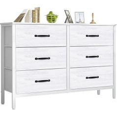 LYNCOHOME Chest of Drawers with Drawers, Fabric Sideboard, TV Cabinet with 6 Fabric Drawers, Storage Cabinet, Bedroom, Drawer Cabinet, Kitchen Organiser Furniture for Office, Hallway