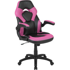 Flash Furniture X10 Gaming Chair Racing Design Office Chair Ergonomic PC Swivel Chair Adjustable with Flip Up Armrests Pink/Black LeatherSoft