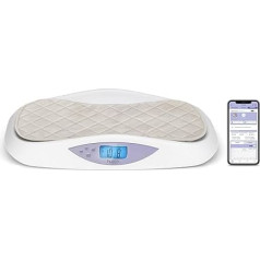 Hubble Connected Grow Smart Digital Baby Scales for Newborn and Infants, Large LCD Display, Soft Changing Mat, 4 Sensor Technology, Tare and Hold Function