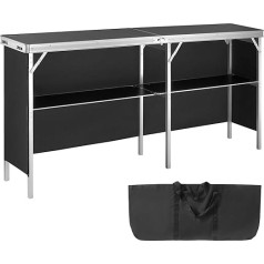 VEVOR Portable Exhibition Counter 1980 x 385 x 880 m Exhibition Stand Exhibition Counter Stand, Foldable Promotion Bar Table Promotion Counter, Reception with Storage Rack, Carry Bag, Black