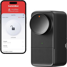 SwitchBot Smart Lock Pro, Smart Door Lock, Electronic Door Lock for the Front Door, Quickly Installed on the Existing Deadbolt, Door Opener via App, Alexa, Google, Hub Required