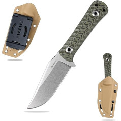 SDOKEDC Outdoor Knife Fixed Blade Made of DC53 Steel G10 Handle with Kydex Sheath Hunting Knife for Men EDC Outdoor Camping Survival (White + Green)