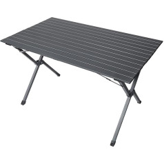 Portal Camping Table Foldable XL Folding Table Aluminium Table Top 120 x 70 cm Folding Table Portable with Carry Bag Picnic Table Foldable 4-6 Person for Garden Outdoor BBQ Black