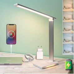 Wireless LED Desk Lamp with Rechargeable Battery - Bedside Lamp - Table Lamp - Dimmable LED Lamp (5 Brightness and 5 Colour Levels, USB-C, 30 Minute Timer, Reading Mode) - Desk Lamp