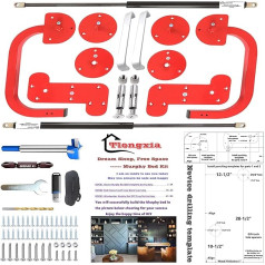 Tlongxia Murphy Bed Set, DIY Hardware with Coarse Gas Shock Absorber, Spring Frame, Mattress, Concealed for Semi Automatic Folding Closet, Bed, Cabinet, Bedroom, Study, Wall Bed,