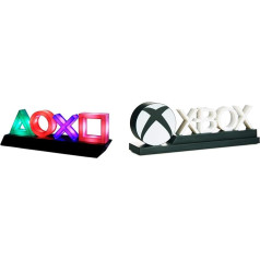 Paladone Playstation Icons Light with 3 Light Modes - Music Reactive Game Room Lighting, 31 x 7 x 11 cm & Xbox Icons Light, Collectible Xbox Logo Merchandise