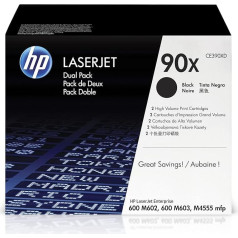 HP CE390XD Toner Cartridge for 90x LaserJet Printer - Black (Pack of 2)