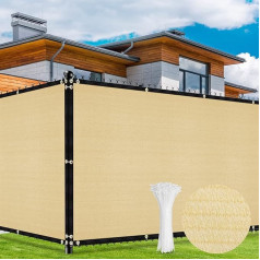 Duerer Privacy Screen Fence, 1.2 m x 15.2 m, Garden Fence, Shade Net with Eyelets, 170 g/m² Blockade, UV Protection, Outdoor Wind Protection, Sun Protection, Privacy Screen, Fabric, Backyard, Outdoor,