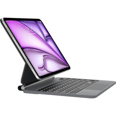 JADEMALL Magic Keyboard iPad Air 13 M2 2024 - Free-Floating Stand Design, Illuminated Magic Keyboard with Shortcut Keys & Trackpad for iPad Air 13 M2 2024