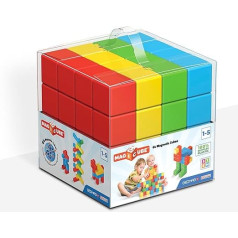 Geomag Magicube - 64 Cubes - Magnetic Construction Toy for Children - Green Line - Educational Game Made of 100% Recycled Plastic