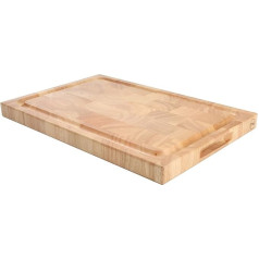 T&G Woodware Good Housekeeping Rectangular Grooved Bread Chopping Board in Hevea Wood