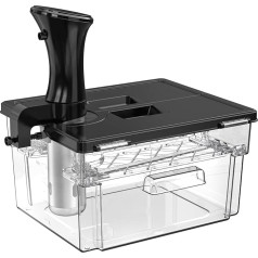 Sous Vide Container with Lid, Sous Vide Container with Rack, 11 L, for Sous Vide Stick Garer, Multiple Brands, Suitable Multifunctional Double Door, Transparent, Polycarbonate, BPA Free