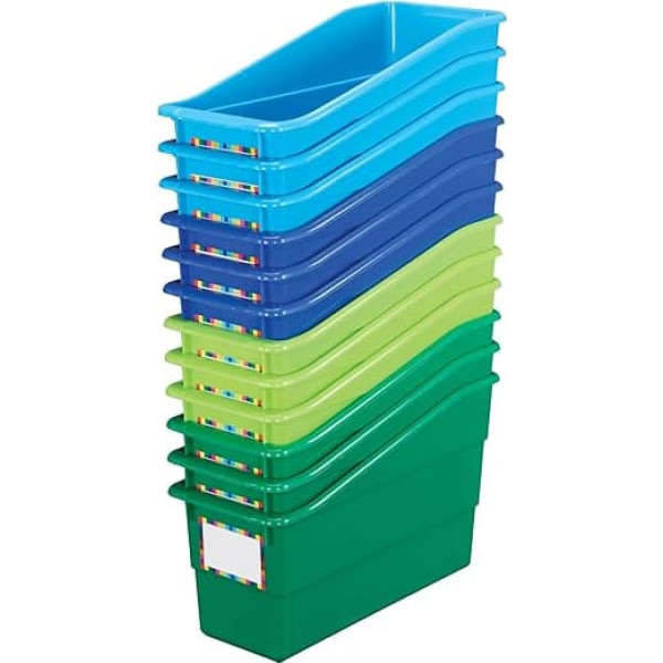 Really Good Stuff, Durable Book and Folder Holder, Set of 12, Riverside - Ideal for Organizing Books, Magazines, Folders and More - Easy to Clean