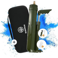 Bushpeak Water Filter Outdoor Pump Osmosis with 8000 Litre Filter Capacity Including Transport Bag and Drinking Bag