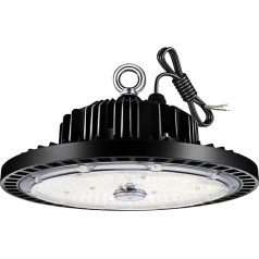 CheDux High Bay LED Shop Lights 100 W 14,000 LM (140 LM/W) 40 Inch Cable 6000 K UFO High Bay LED Warehouse Lights, IP65 Waterproof UFO Lighting for Commercial Warehouse/Workshop/Garage Factory (100 W)
