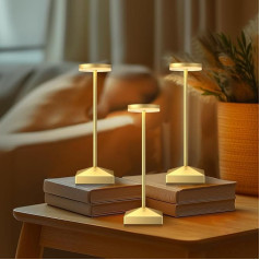 FUNTAPHANTA Pack of 3 Minimalist Small Wireless Table Lamps, Rechargeable Battery Operated LED Table Lamp, Continuous Dimming, Portable 3000K Lamp for Dining Table/Bedroom/Living Room