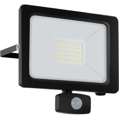 EGLO LED Wandstrahler Faedo 3, Wandleuchte außen aus schwarzem Aluminium, Wand Außenbeleuchtung mit Bewegungssensor, Außenleuchte neutralweiß, IP65
