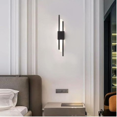 Sxtiger Modern LED Wall Light Interior Lighting, 50 cm Black Art Decoration Wall Lights, Acrylic & Iron Lamp Body, Living Room, Bedroom, Bathroom, Kitchen, Hallway Wall Light