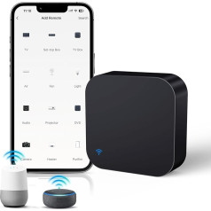 Panamalar Smart IR Remote Control for IR & RF Devices, WiFi Universal Control Hub Compatible with Alexa/Timer, Smart Home Automation for TV/Lamp/Air Conditioning/Curtains/Fan (Black-1PCS)