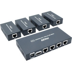 PW-HT226P4(POC) 1X4 Port HDMI Extender Splitter Ultra HD 1080P Without Delay 165ft (50m) Over CAT5/5e/6/7 Cable Support