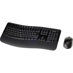 Microsoft Wireless Comfort Desktop 5050 RF Wireless QWERTY Black - Keyboards (Standard, Wireless, RF Wireless, QWERTY, Black, Mouse Included)