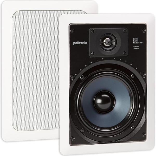Polk Audio RC65i 2-Way In-Wall Speakers (Pair, White)