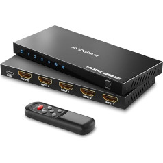 HDMI 2.1 Switch 8K 60Hz, AVIDGRAM HDMI Switch 4 in 1 Out with IR Remote Control, 4 Port 4K 120Hz HDMI Switch Hub Support 8K 48Gbps VRR HDCP2.3 HDR10 for Xbox Series X PS5