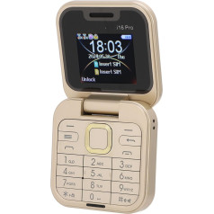 Senior Folding Phone, Foldable 2G Mobile Phone with Large Buttons, Loud Sound, Dual SIM, Quick Dial, FM Radio, LED Torch, Long Standby Senior Phone (Gold)