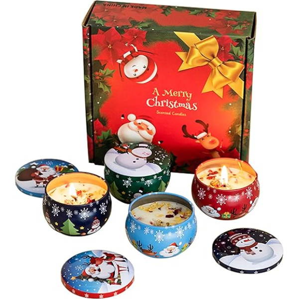 atrccs Christmas Gifts for Women, Pack of 4 Scented Candles Gift Set, Aromatherapy Candle Christmas, Natural Soy Wax Scented Candles for Stress Relief, Sleeping, Contemplation, Bath, Yoga (2.2 oz)