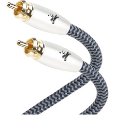 Impeto Subwoofer Cable, RCA Audio Cable, Digital Coaxial Cable [3m], 1x RCA Male to 1x RCA Male - Gold-Plated Connector for CD, Amplifier, Stereo, HiFi System - 3 Metres