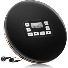 CCHKFEI Portable Bluetooth CD Player with LED Display Personal Bluetooth CD Player for Children Adults Students Walkman Compact Music CD Player