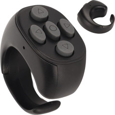 Remote Control Ring Finger Scroller Remote Tiktok Bluetooth Scrolling Ring Page Turner with Charging Case for iOS, Android Smartphone