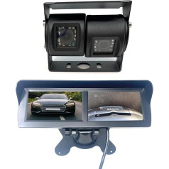 Dolphin Automotive Commercial Van Dual Twin Commercial Rear View Camera Black (with 4.3