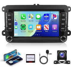 2G+64G Wireless Carplay Android 13 Autoradio für VW Golf 5 6 Passat Polo Tiguan Touran Caddy Skoda SEAT 7 Zoll Autoradio mit Android Auto GPS Navi WiFi Mirror Link Bluetooth FM/RDS/SWC Rückfahrkamera