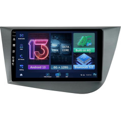 MISONDA 9 Inch QLED Android Car Stereo GPS Navigation for Seat Leon 2 MK2 2005-2012, Support Carplay DSP Android Car Blutooth WiFi SWC RDS FM 360 Camera, Built-in 6G + 128G DAB + 4G