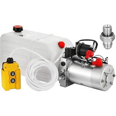 VEVOR 7L Hydraulic Pump, 2850R/MIN Max Hydraulic Pump, Single Action, 3200 PSI Hydraulic Unit, Hydraulic Unit, Single Action, Tipper Pump with Plastic Tank