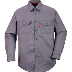 Portwest FR89GRRM Bizflame Shirt, Regular, Size: Medium, Grey
