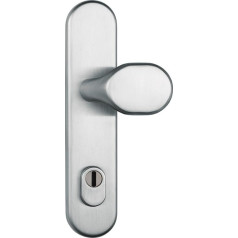 ABUS Door protection fitting HLZS814 ER stainless steel with cylinder protection and double-sided handle, round, 12229
