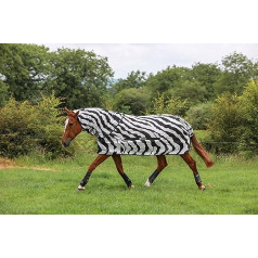 Bucas Buzz-Off Full Neck Zebra Fly Rug For Horses (5'6