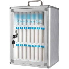 Generisch Mobiltelefone Speicherschrank mit Slots nach Unternehmenskonferenz, Aluminium -Legierungs -Mobiltelefonspeicher -Kabinett Handheld -Transport