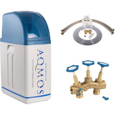 Aqmos R2D2-32 Water Softening System with 1 Inch Connection Set and 1 Inch Mounting Block, Water Softening System for Homes up to 5 People, Descaling System, Anti-Limescale System