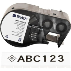 Brady Polyester Label Tape for Label Printers BMP41/BMP51/BMP53/M511 - Adhesive Labels - Black on White (25.40mm (W) x 7.62m (L)) - M4C-1000-422